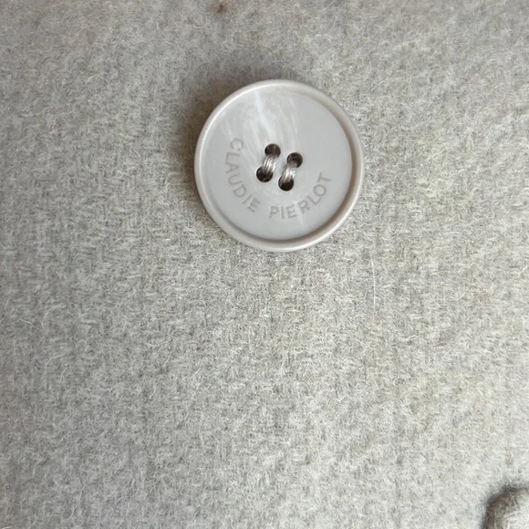 ⛄️CLAUDIE PIERLOT double-breasted patch pocket long wool blend coat NWOT - Picture 13 of 15